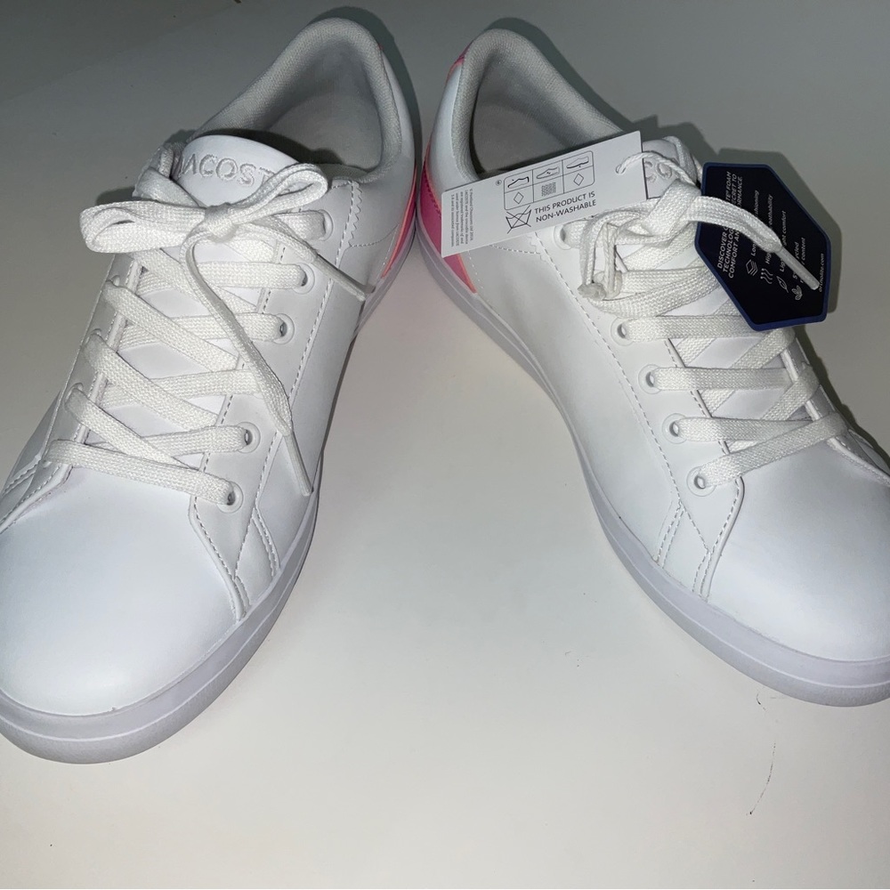 NIB Women’s Lacoste Lerond Sneakers White & Pink Size 6 - Picture 6 of 6
